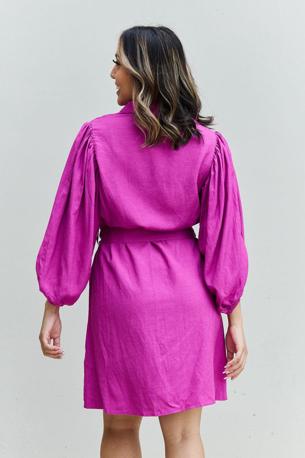 Rise and Shine Belted Shirt Dress