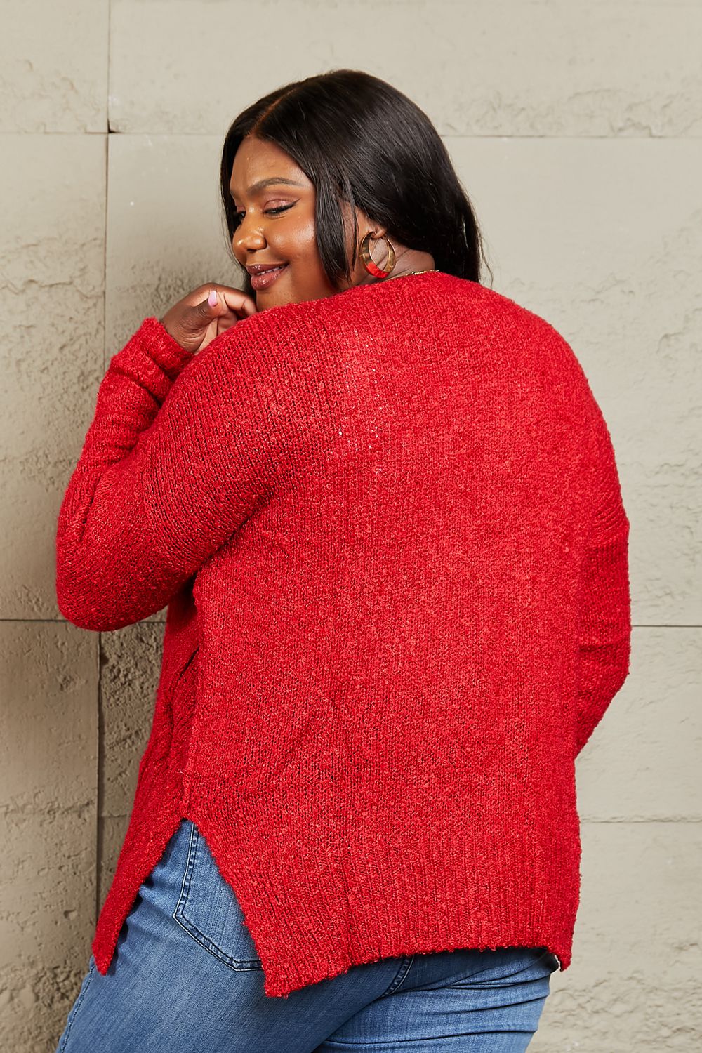 Meet Me By The Fire Draped Knit Sweater