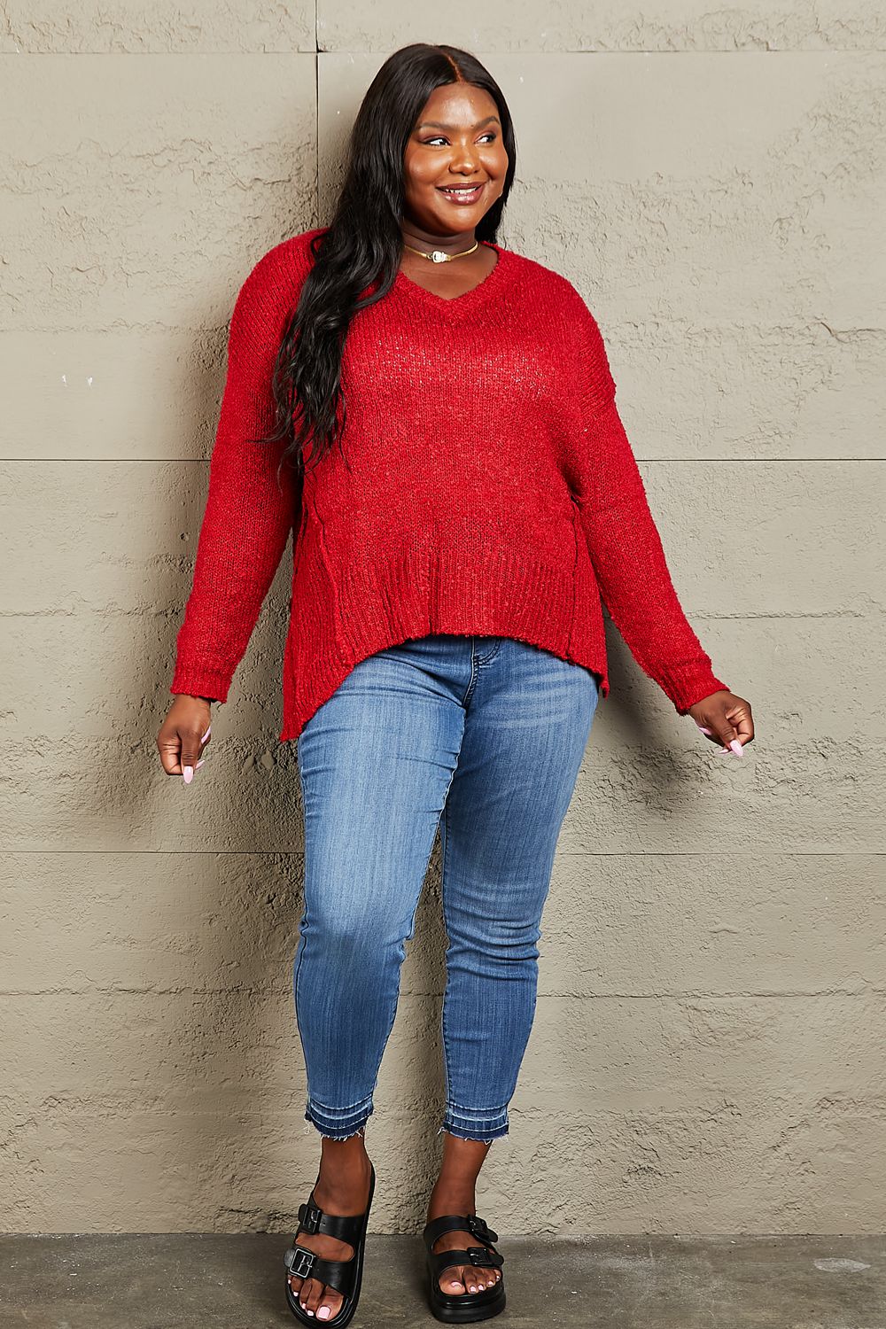 Meet Me By The Fire Draped Knit Sweater