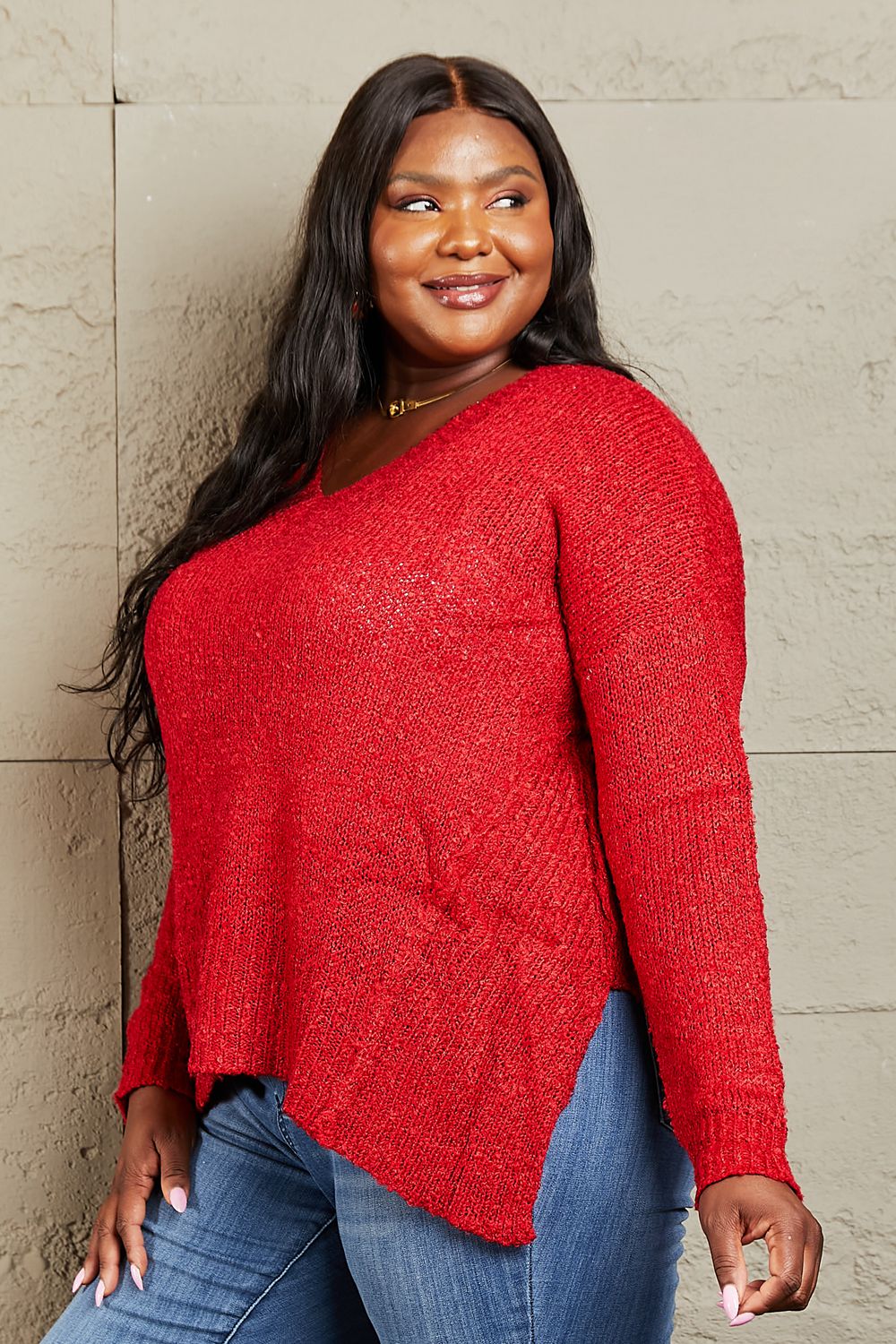 Meet Me By The Fire Draped Knit Sweater